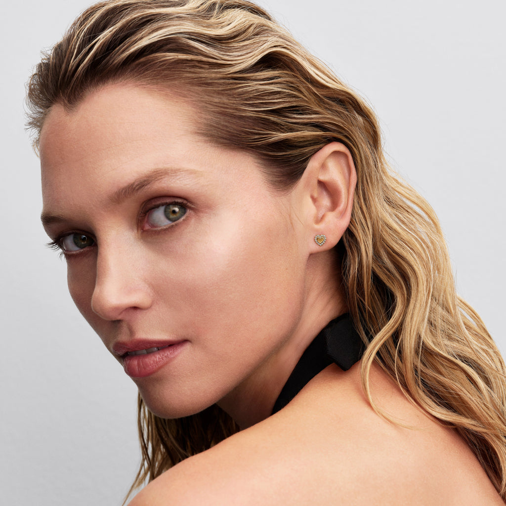 Heart Halo Stud Earrings