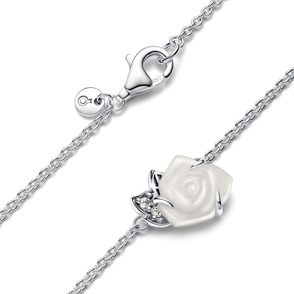White Rose in Bloom Collier Necklace