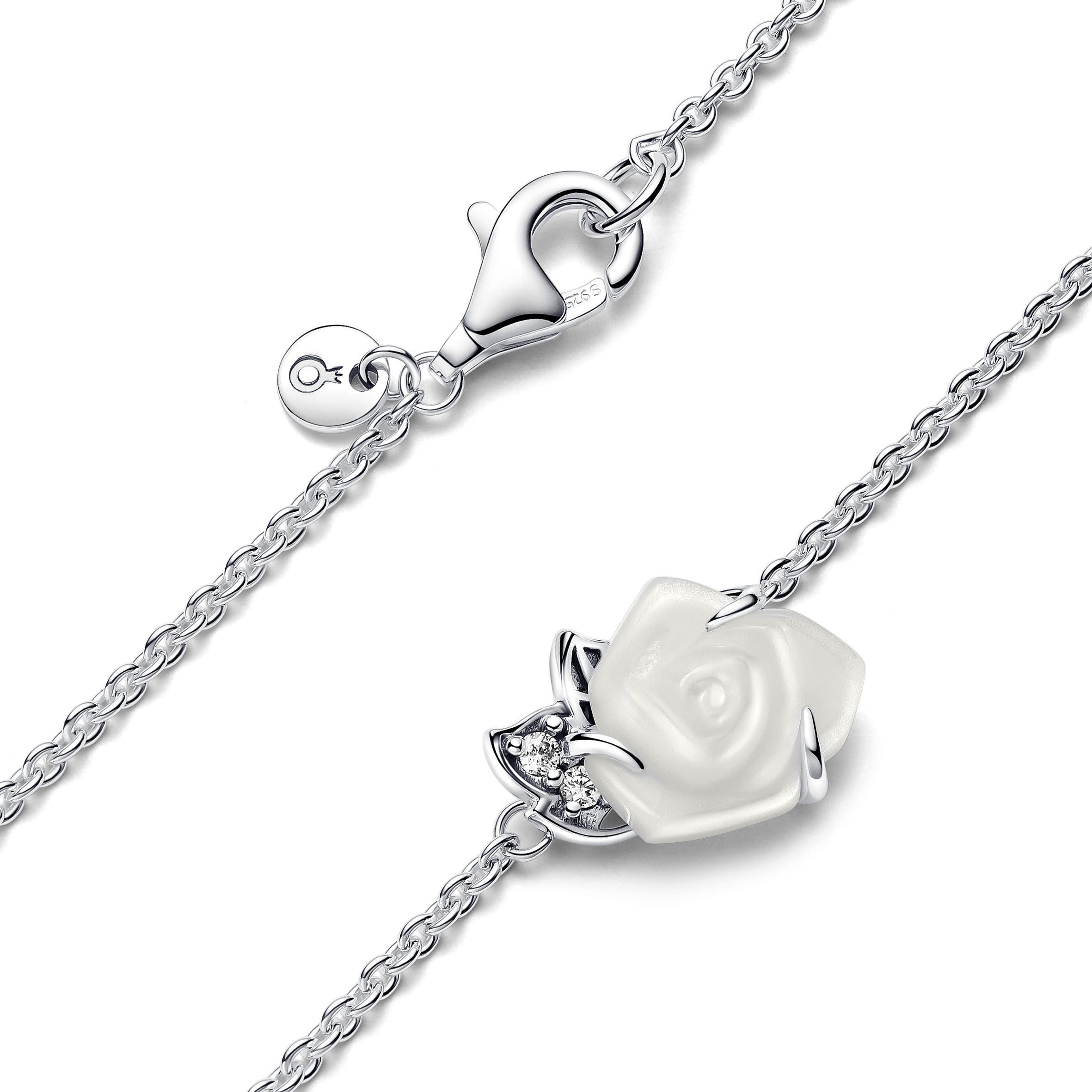 White Rose in Bloom Collier Necklace