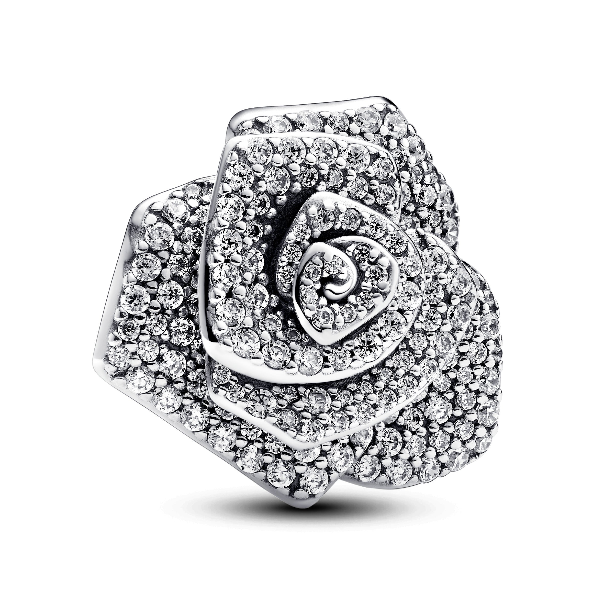 Sparkling Rose in Bloom Oversized Charm