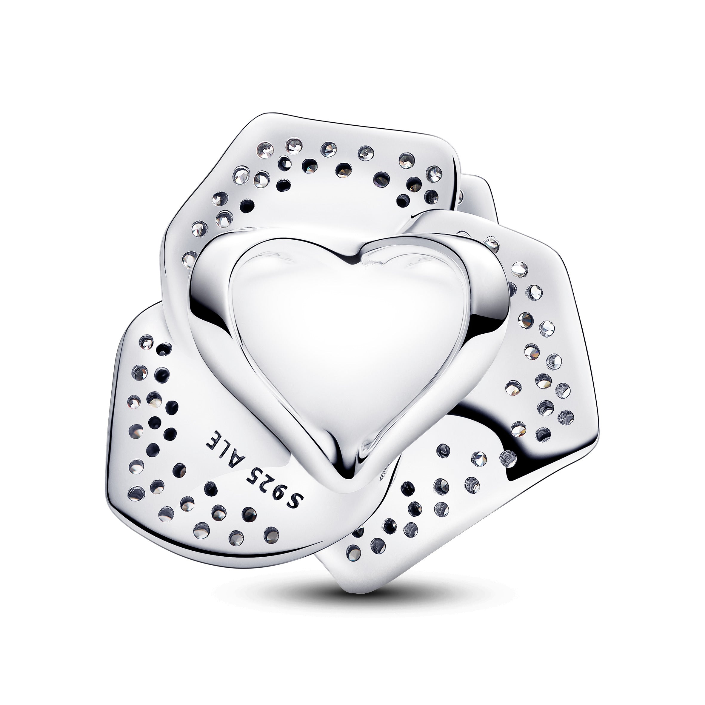 Sparkling Rose in Bloom Oversized Charm