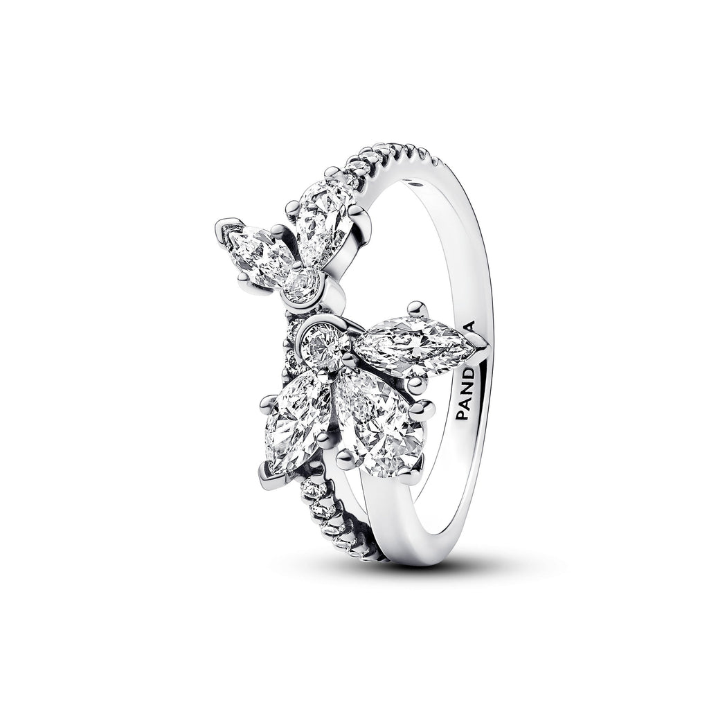 Sparkling Asymmetrical Herbarium Cluster Ring