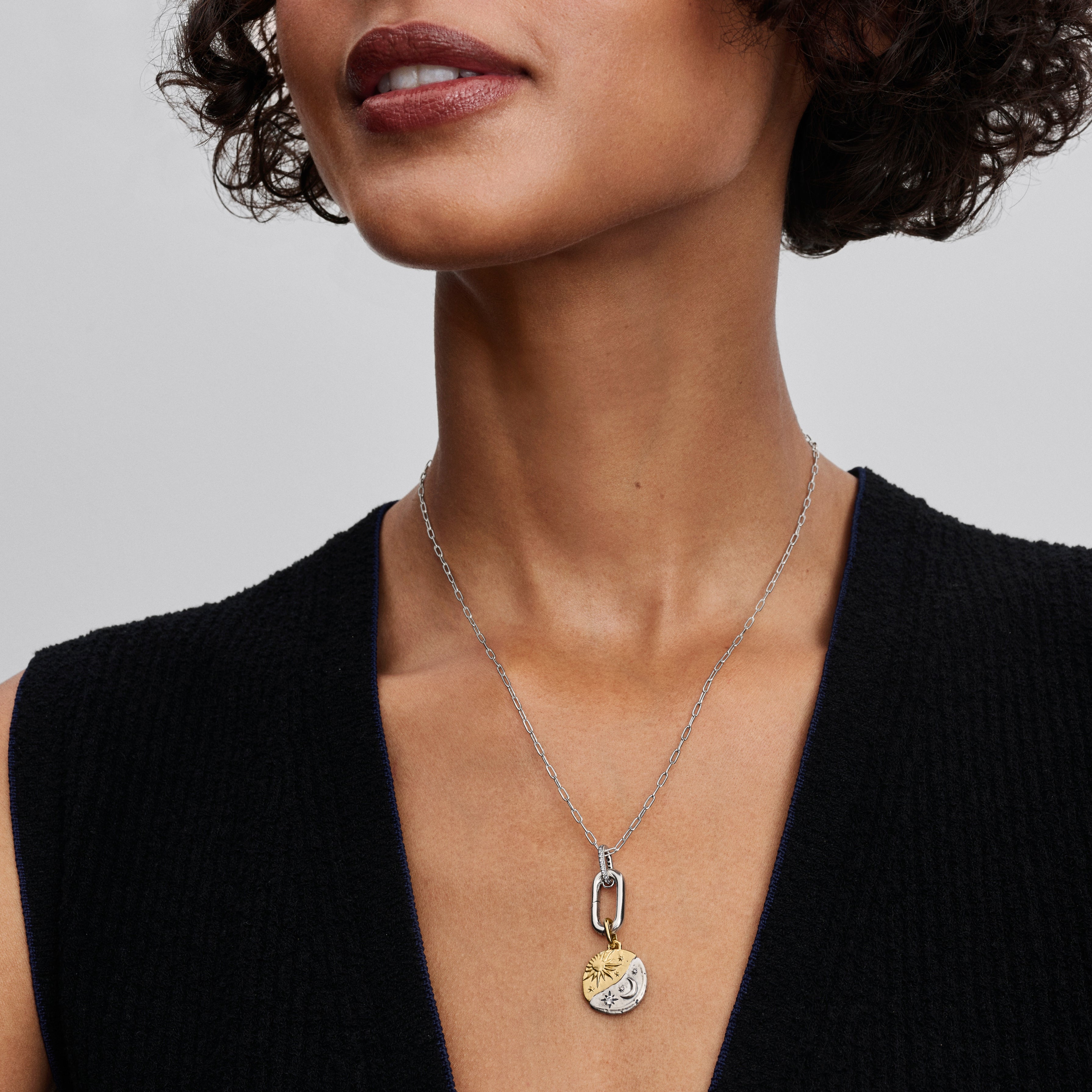 Sun and Moon Medallion Charm