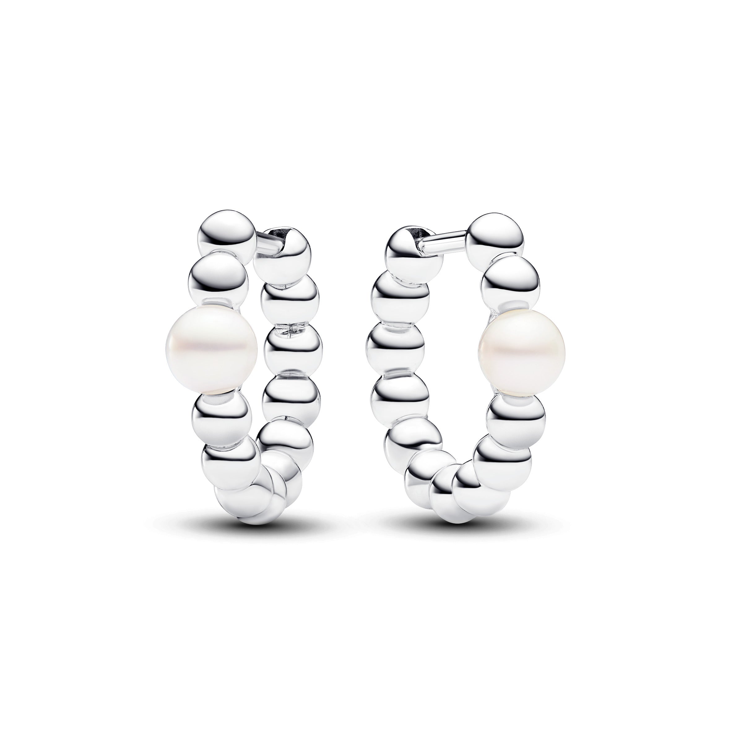 Treated Freshwater Cultured Pearl & Beads Hoop Earrings