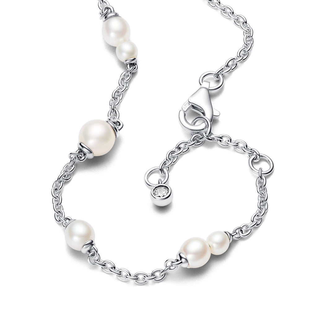 Treated Freshwater Cultured Pearl Station Chain Bracelet