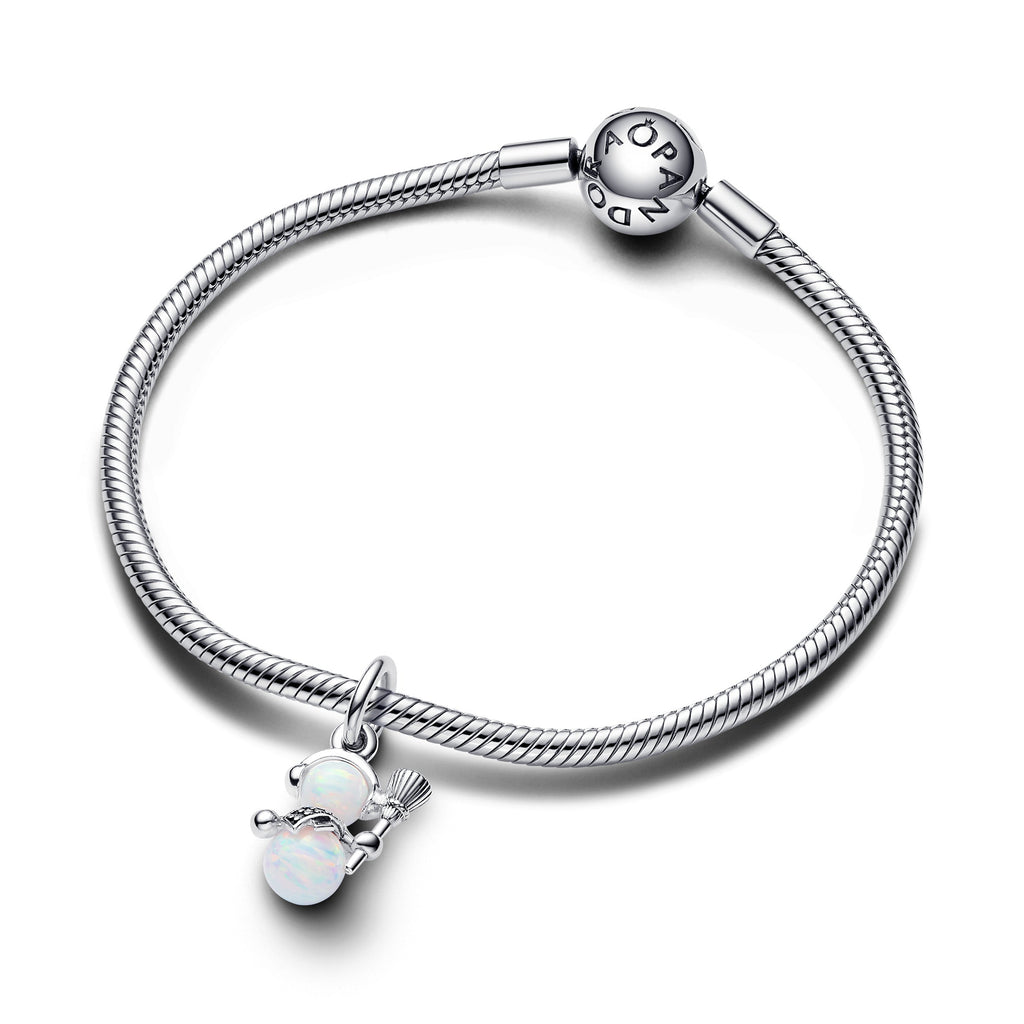 Opalescent Snowman Dangle Charm