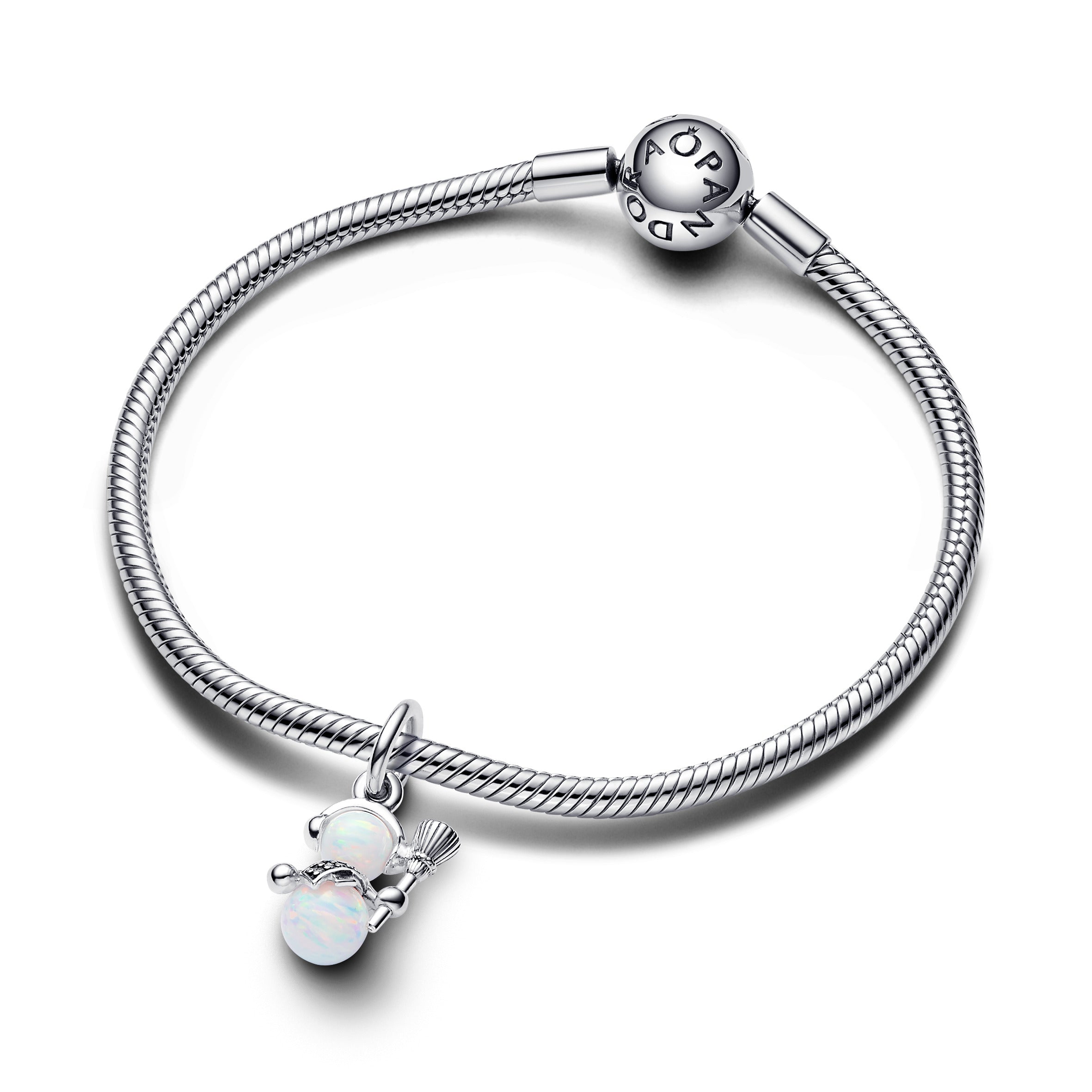 Opalescent Snowman Dangle Charm