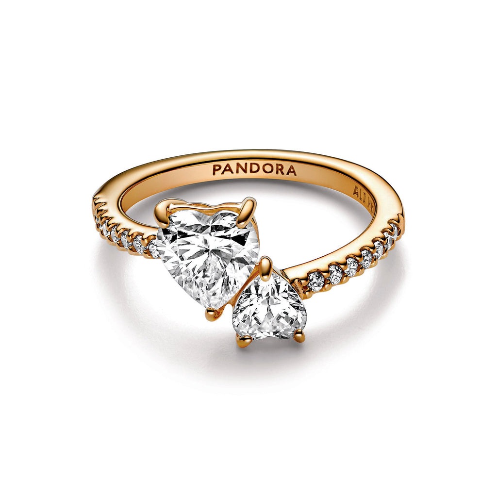 Double Heart Sparkling Ring