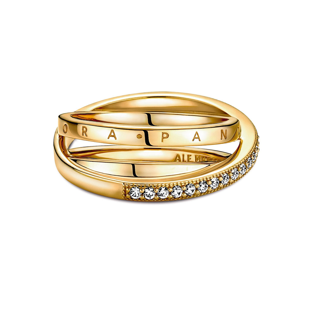 Crossover Pavé Triple Band Ring
