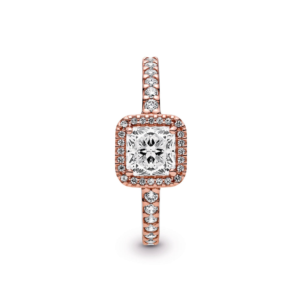 Square Sparkle Halo Ring
