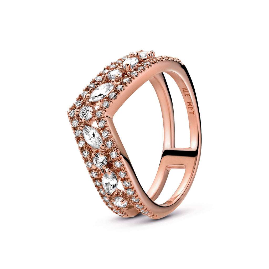 Sparkling Marquise Double Wishbone Ring