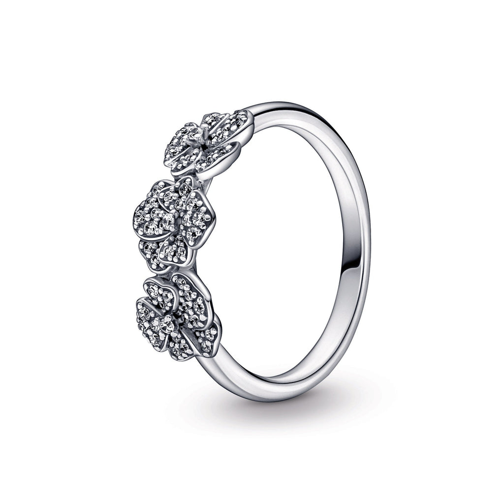 Triple Pansy Flower Ring
