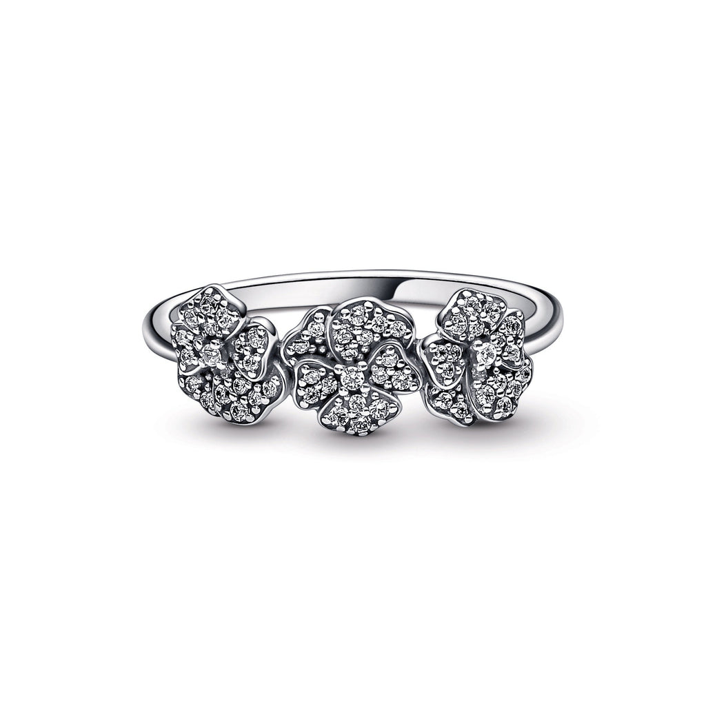Triple Pansy Flower Ring