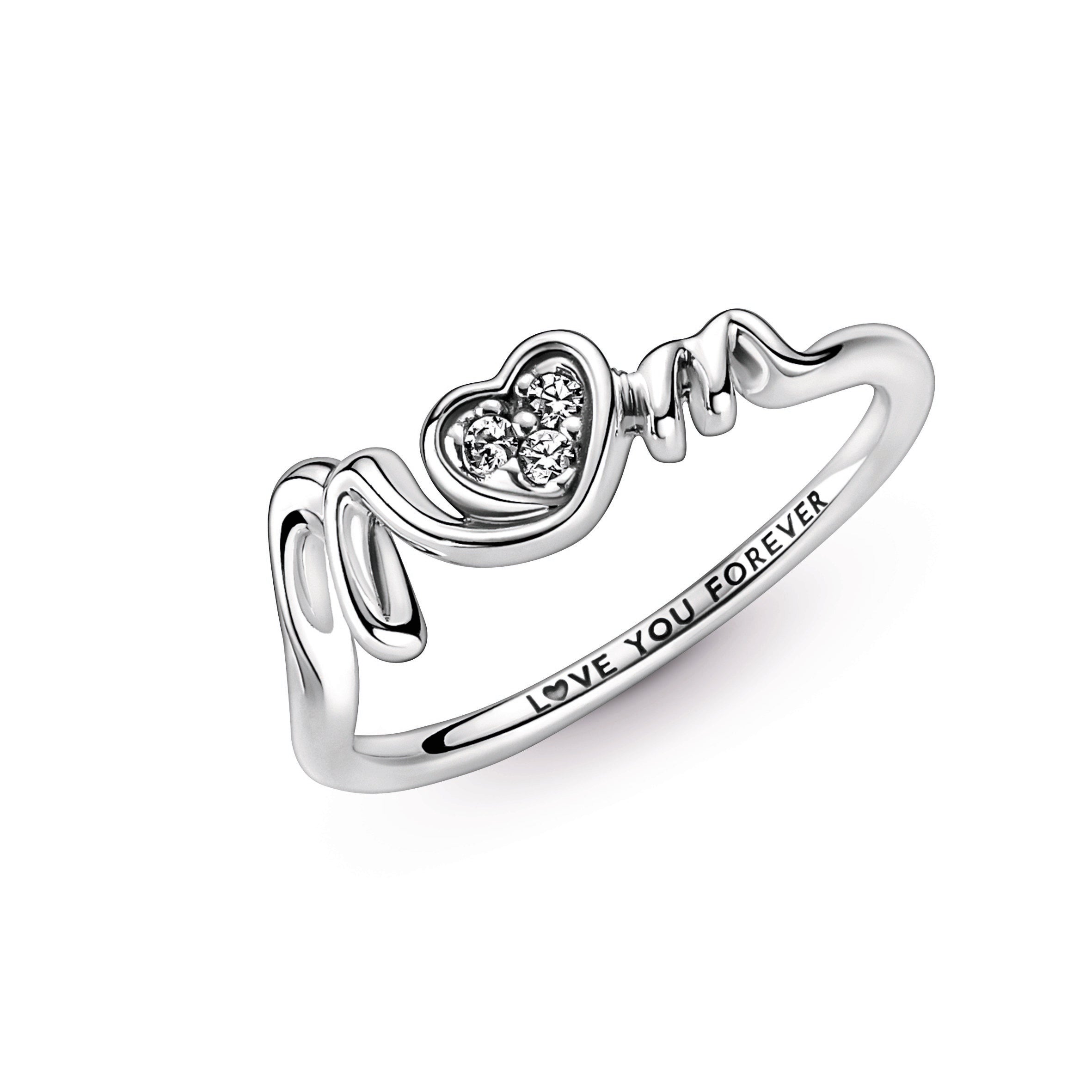Mum Pavé Heart Ring