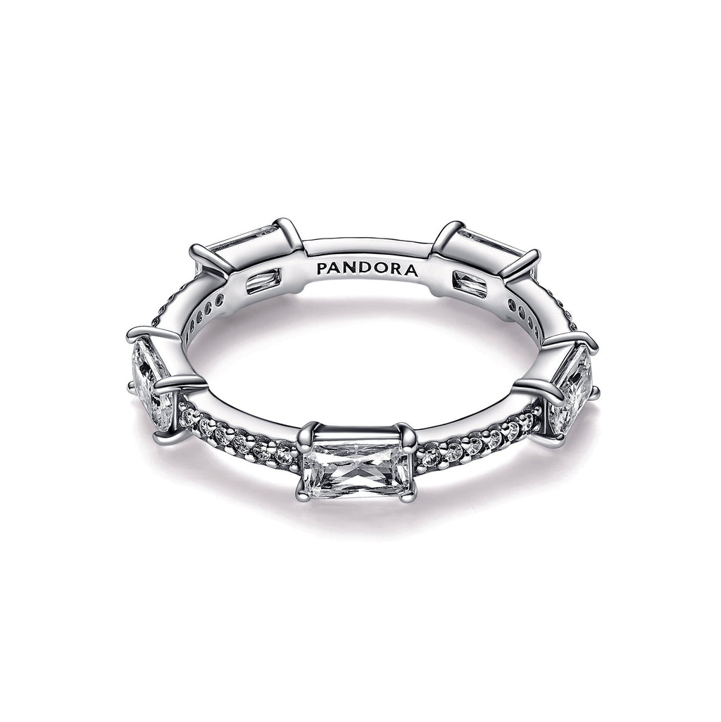 Rectangular Bars Sparkling Pavé Ring