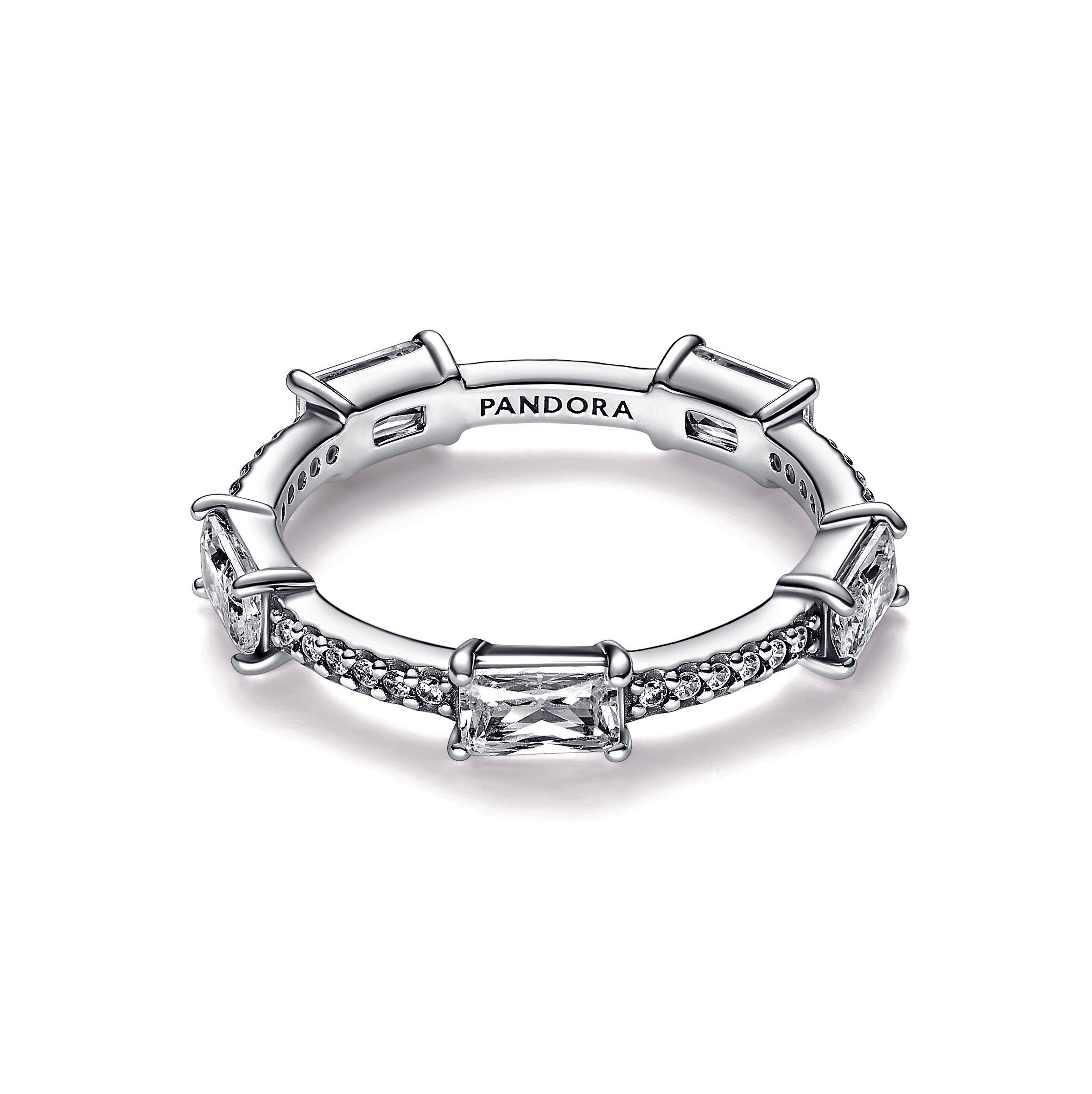 Rectangular Bars Sparkling Pavé Ring