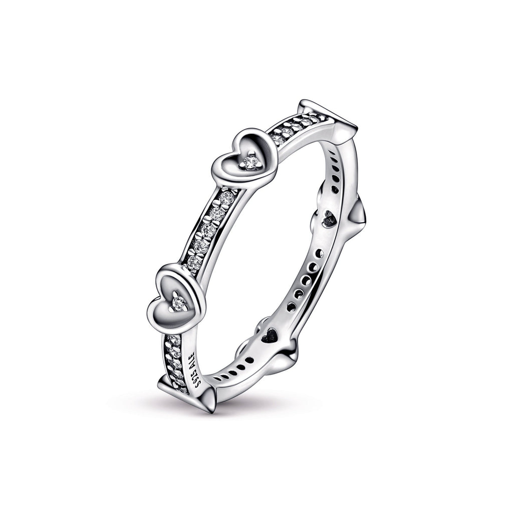 Radiant Sparkling Hearts Ring