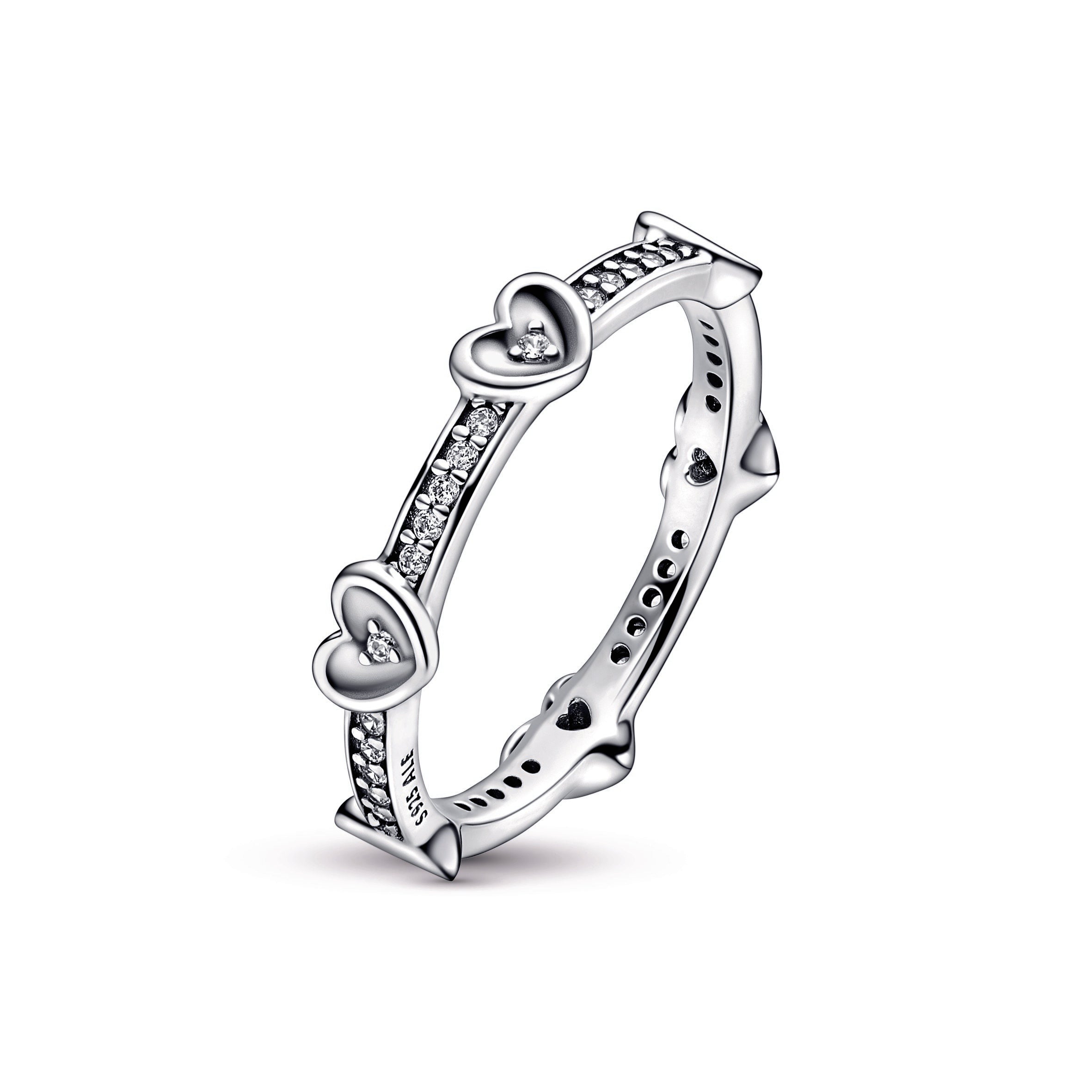 Radiant Sparkling Hearts Ring