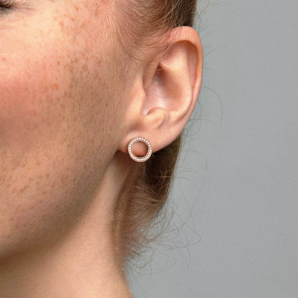 Sparkling Circle Stud Earrings