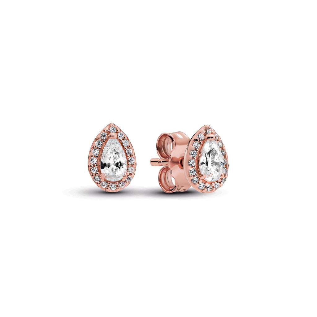 Teardrop Halo Stud Earrings