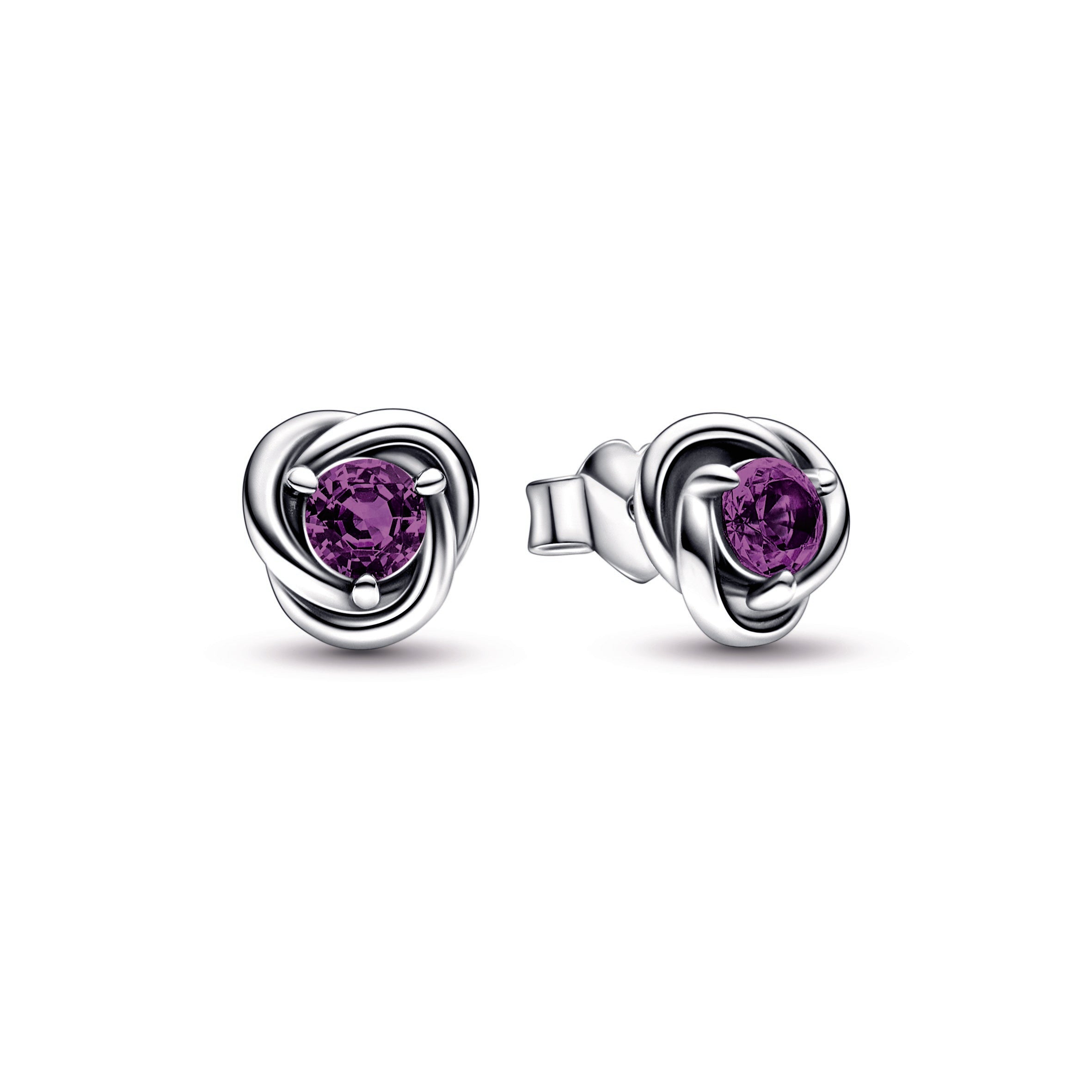 Purple Eternity Circle Stud Earrings