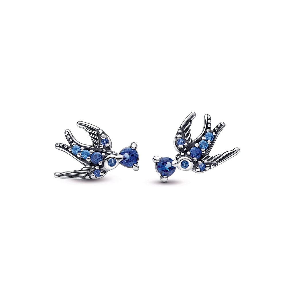 Sparkling Swallow Stud Earrings