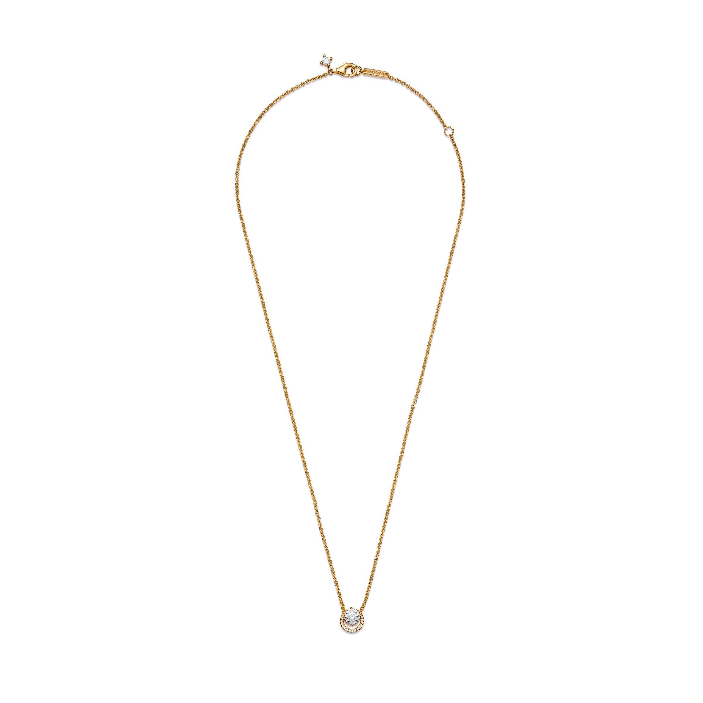 Sparkling Round Halo Pendant Collier Necklace