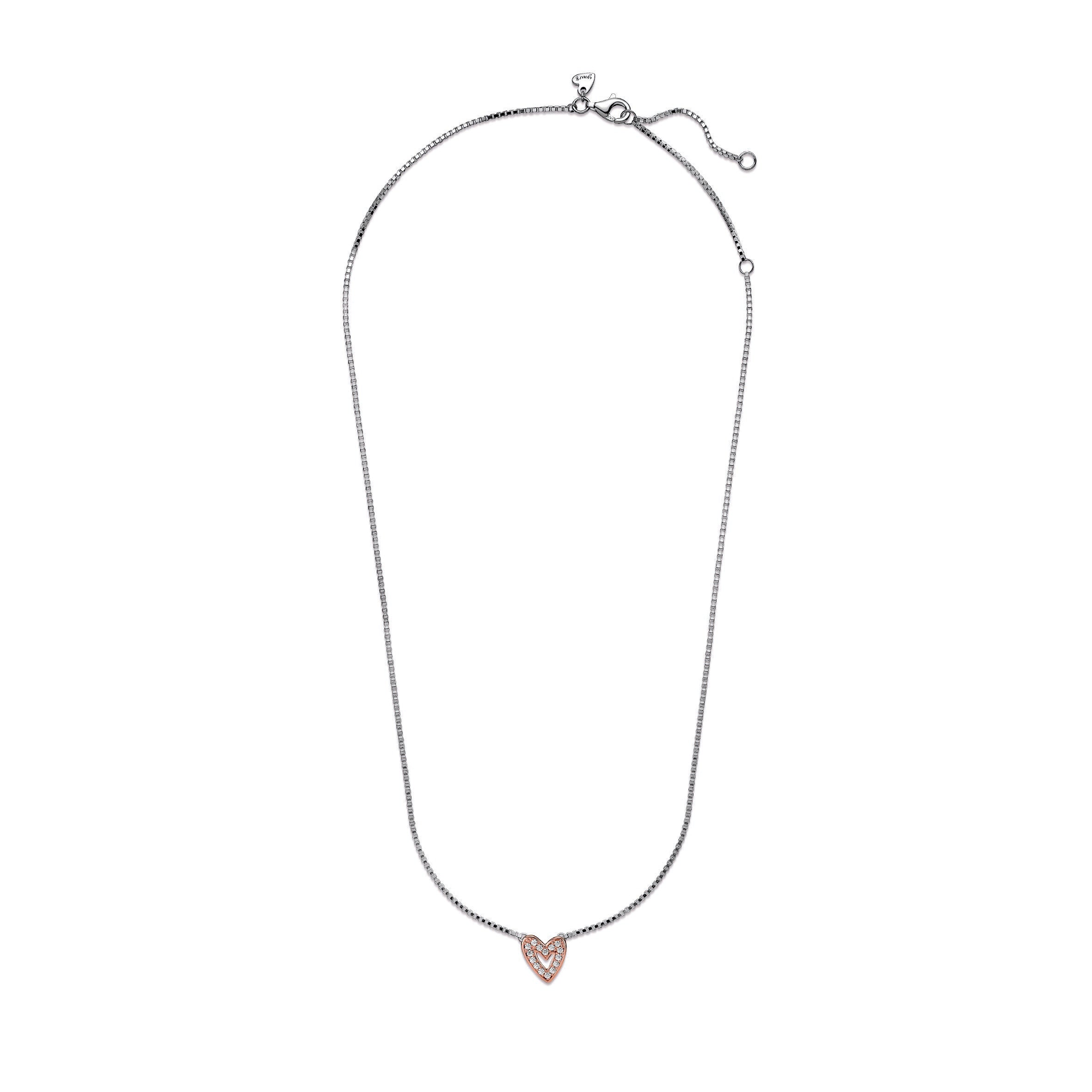 Sparkling Freehand Heart Necklace