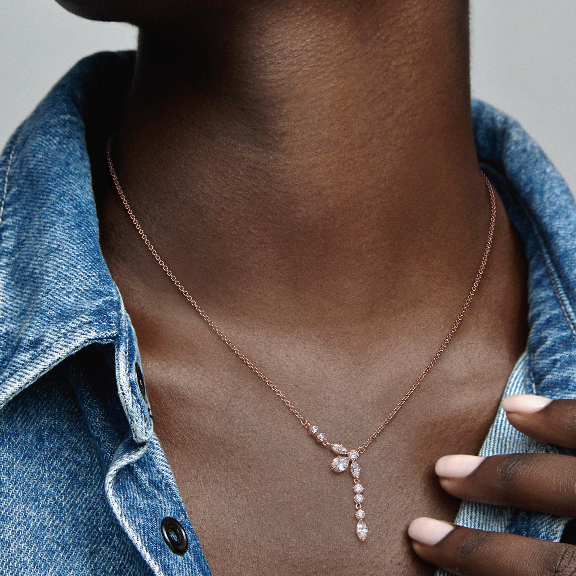 Sparkling Herbarium Cluster Drop Collier Necklace