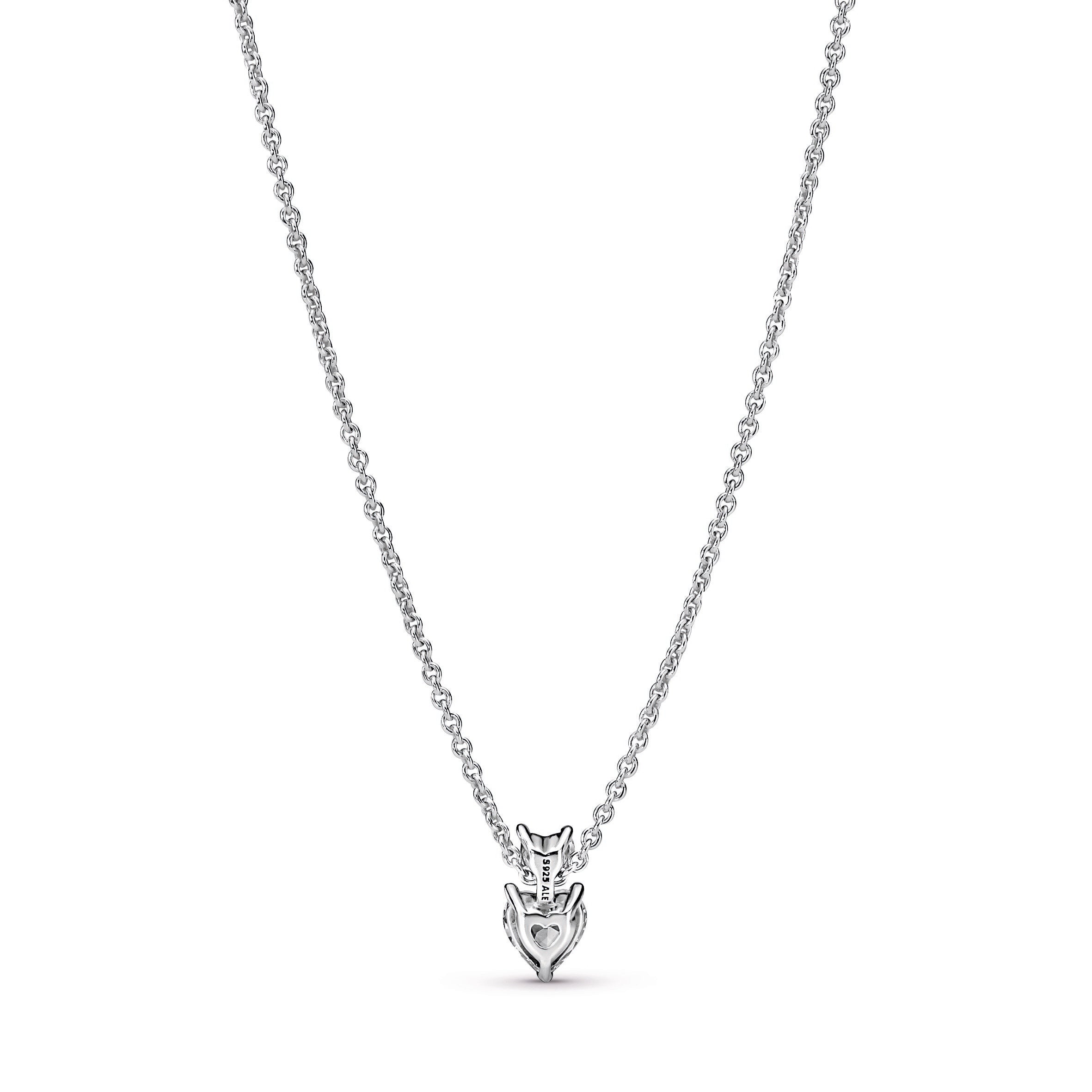 Double Heart Pendant Sparkling Collier Necklace
