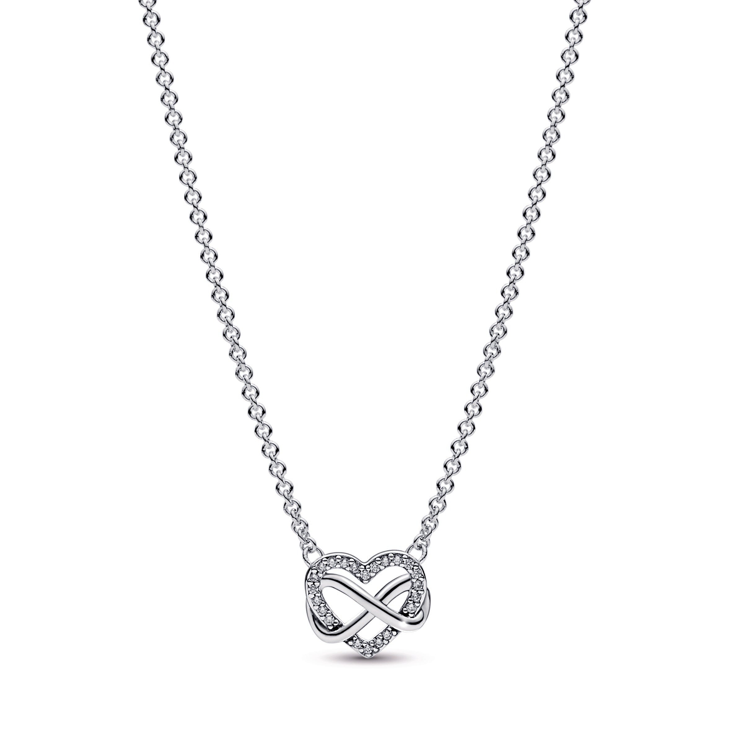 Sparkling Infinity Heart Collier Necklace