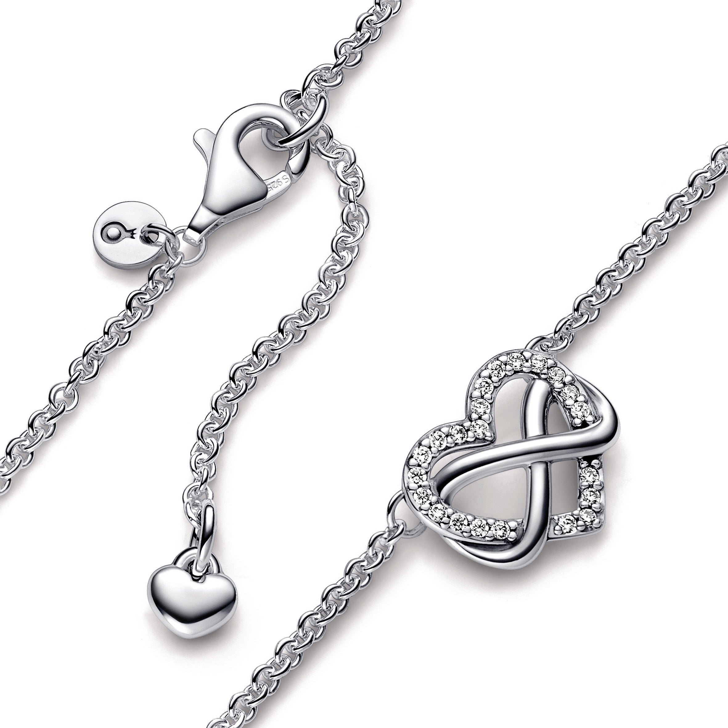 Sparkling Infinity Heart Collier Necklace