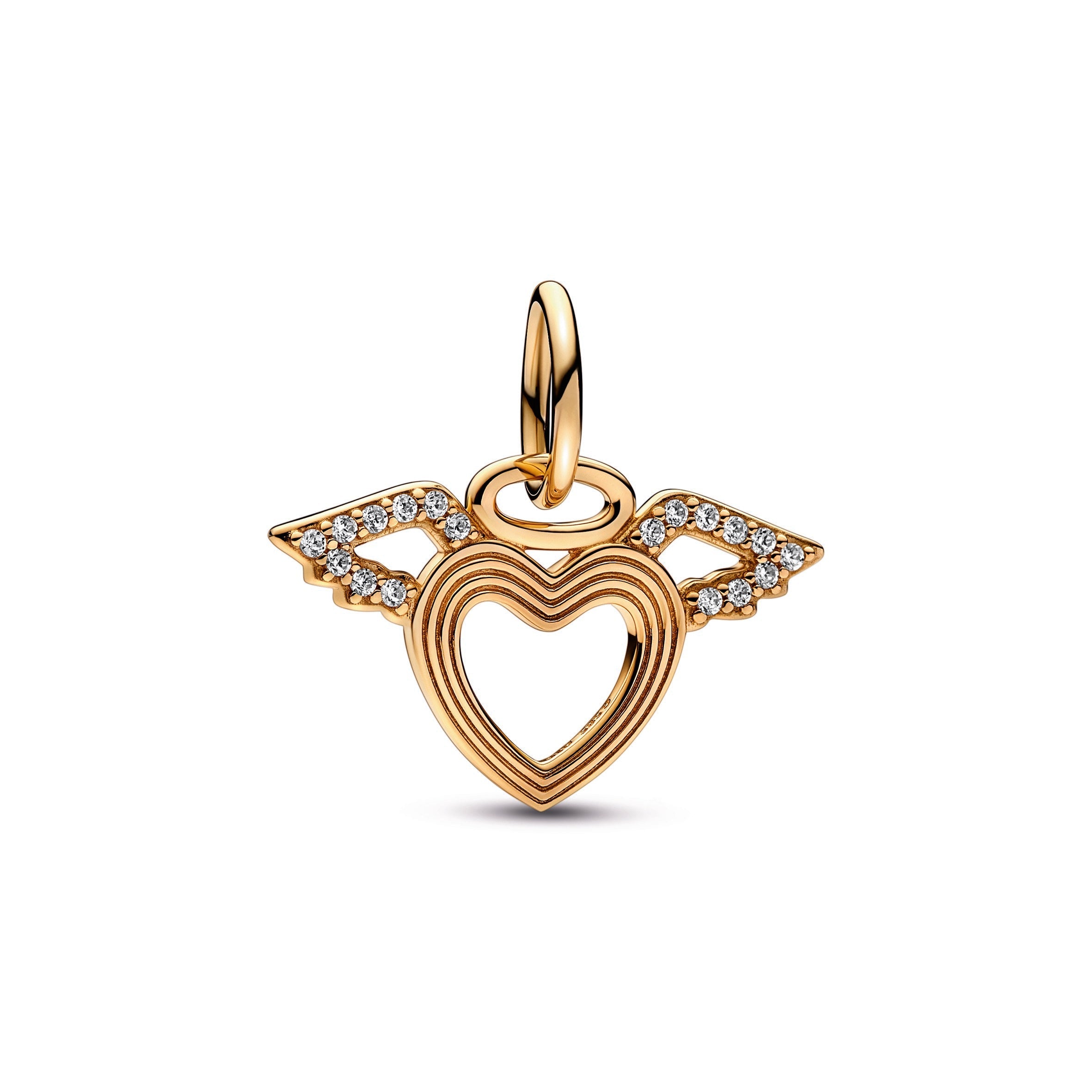 Heart & Angel Wings Dangle Charm