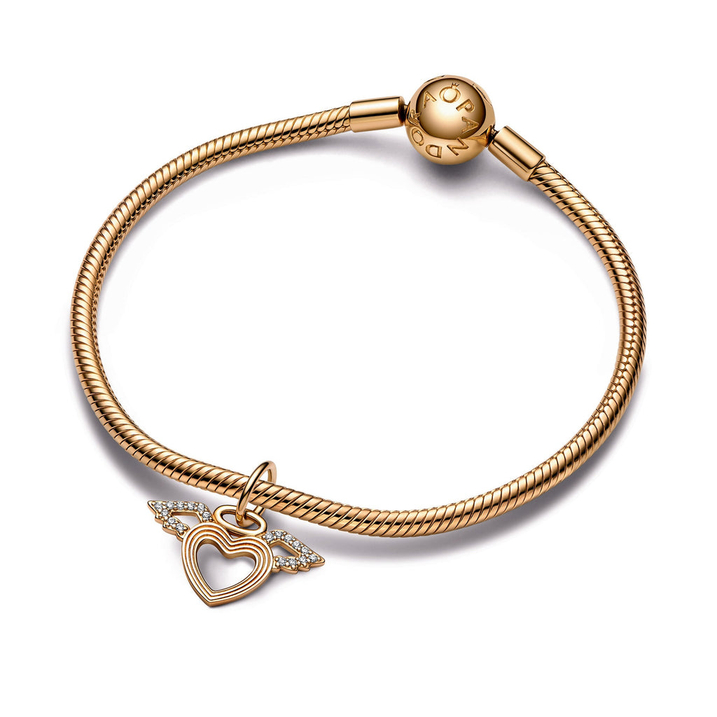 Heart & Angel Wings Dangle Charm