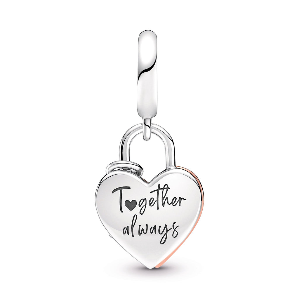 Heart Padlock Double Dangle Charm