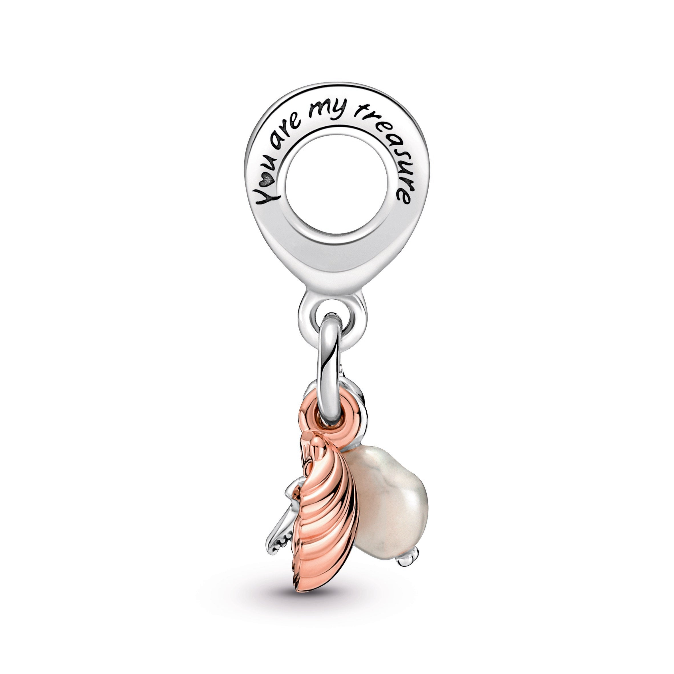Freshwater Cultured Pearl, Starfish & Shell Triple Dangle Charm