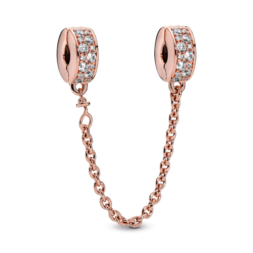 Clear Pavé Safety Chain Clip Charm