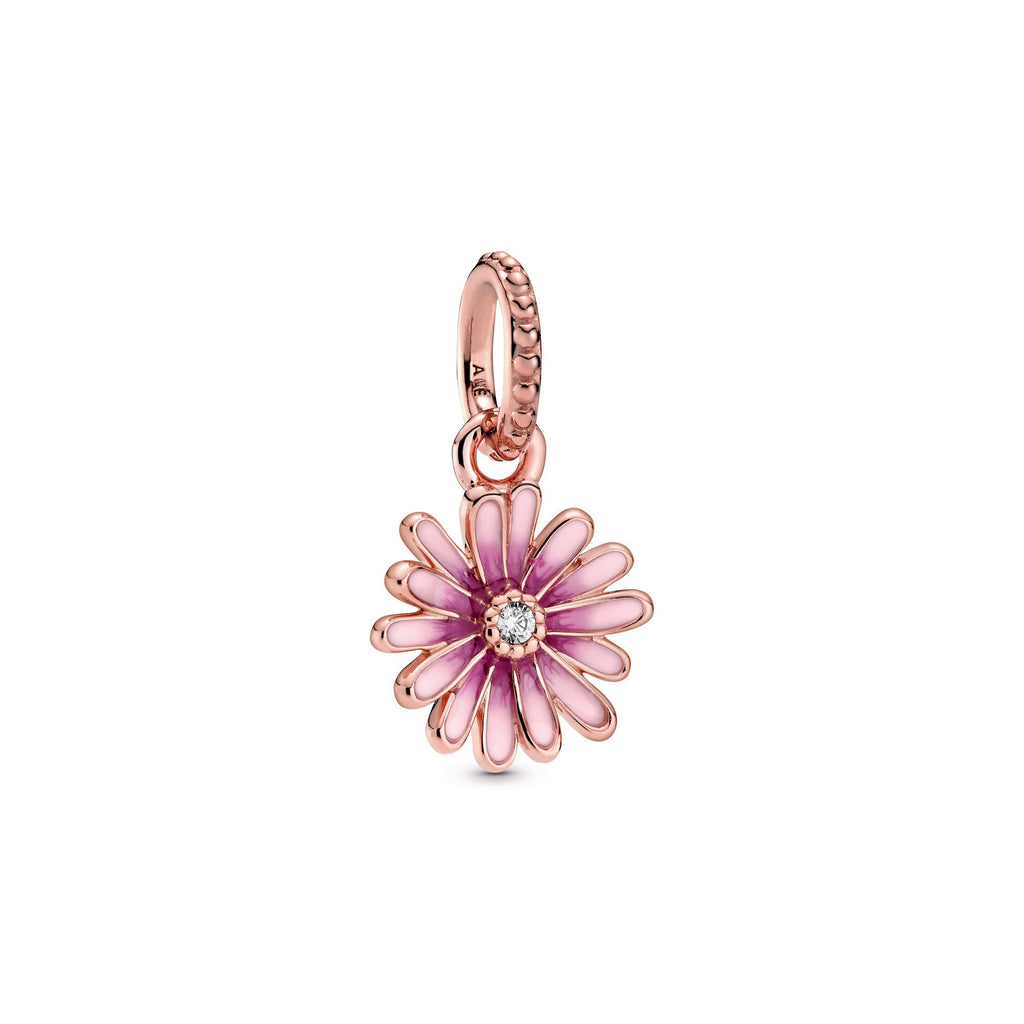 Pink Daisy Flower Dangle Charm