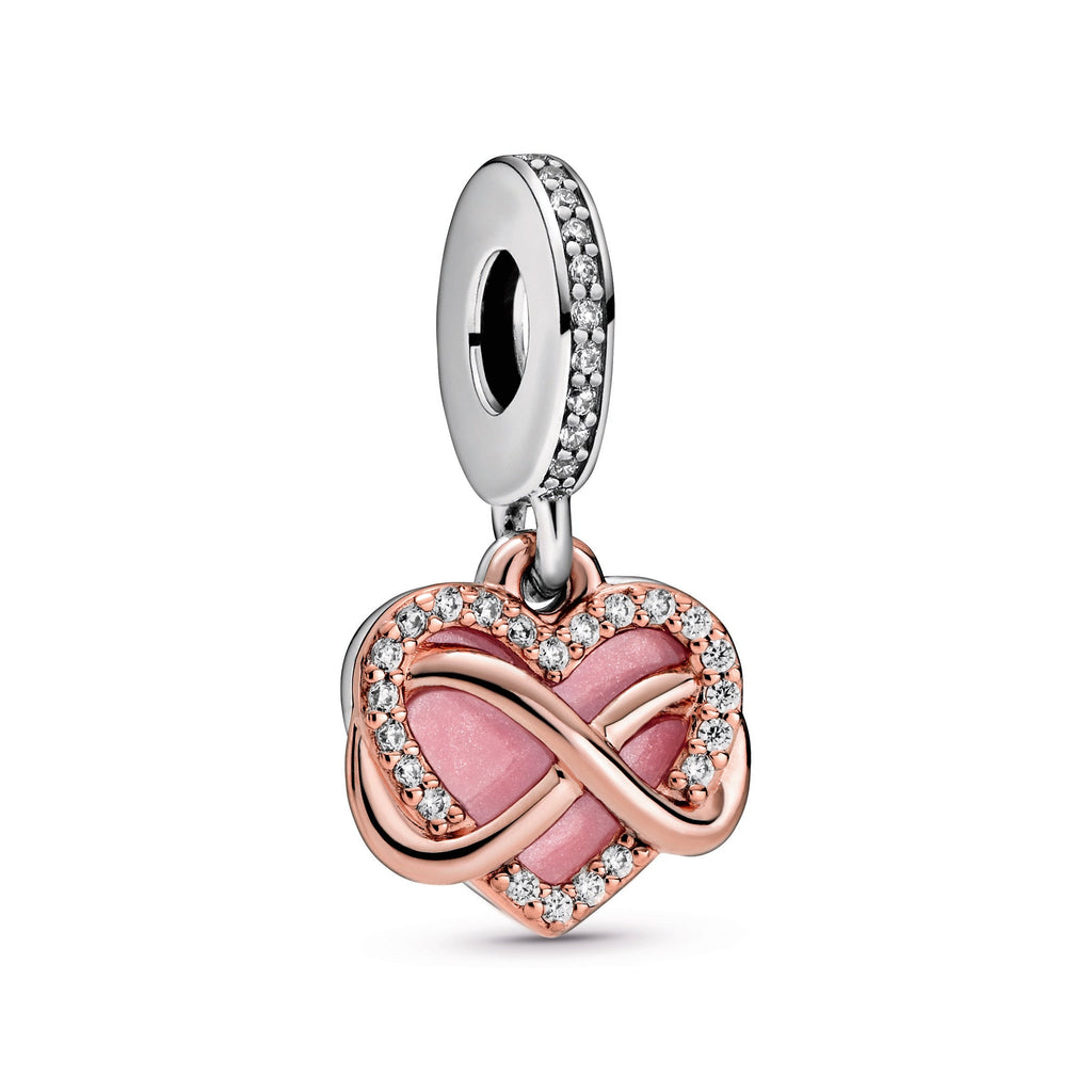 Sparkling Infinity Heart Dangle Charm