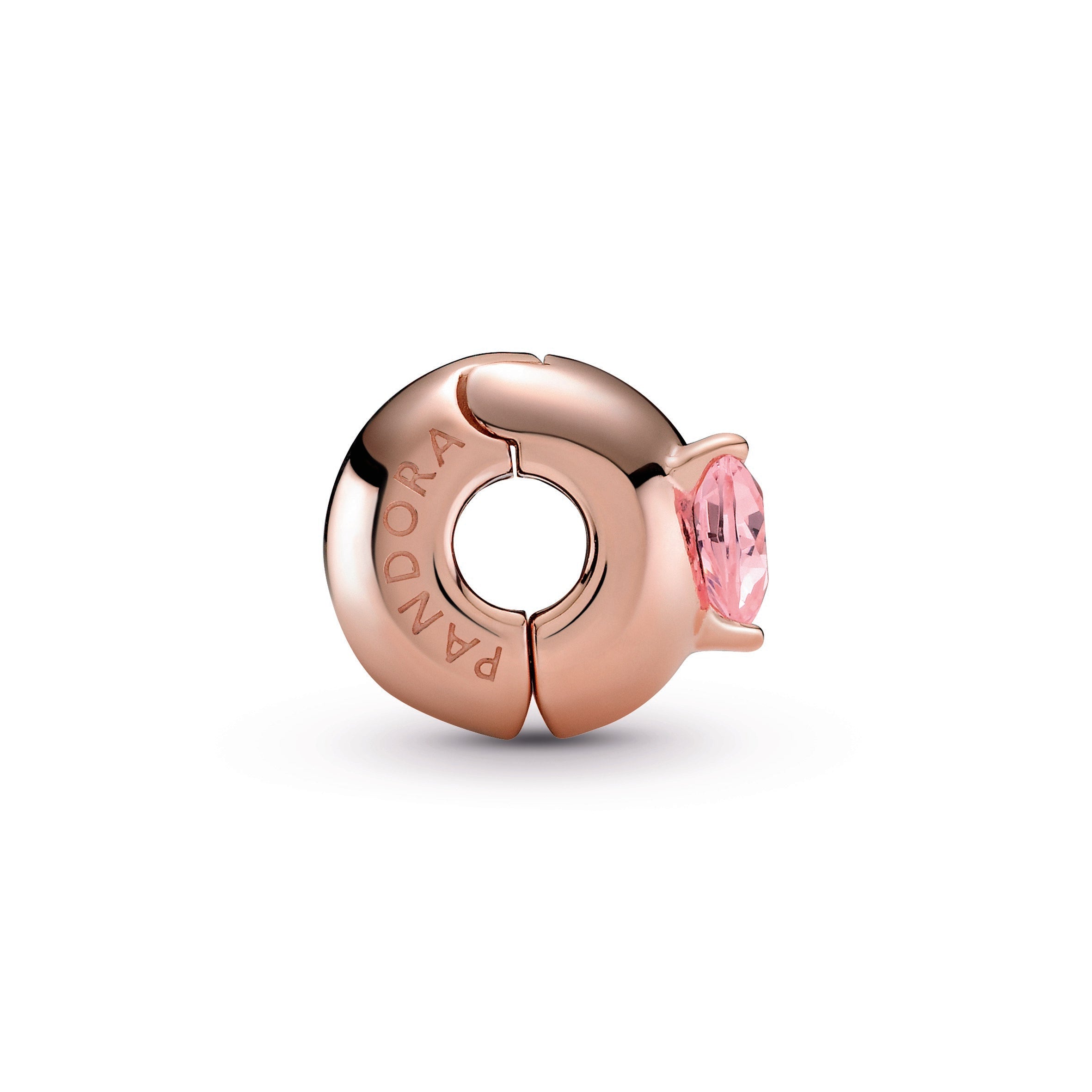 Pink Heart Solitaire Clip Charm