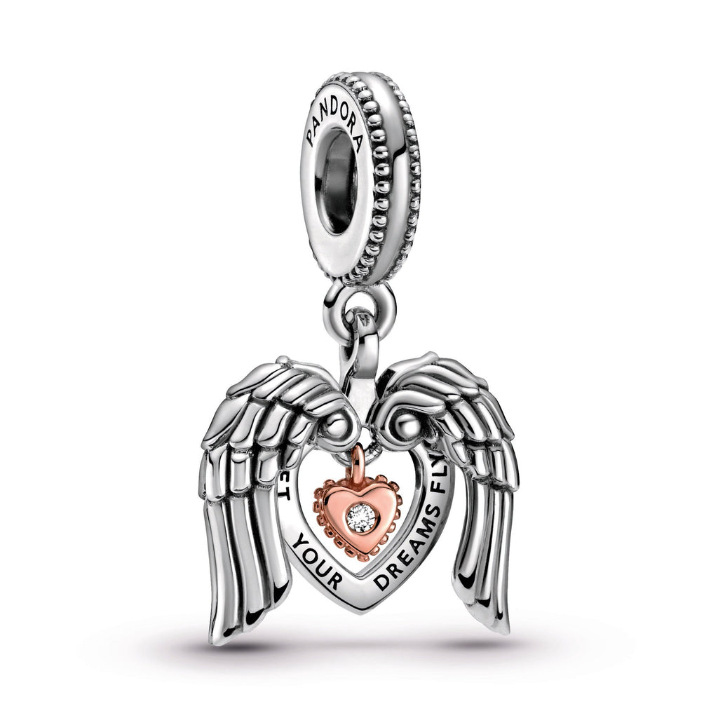 Pandora Club 2021 Angel Wings & Heart Dangle Charm