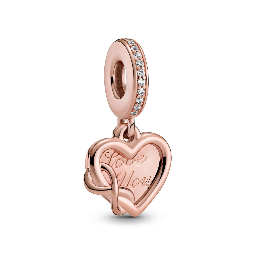 Love You Infinity Heart Dangle Charm