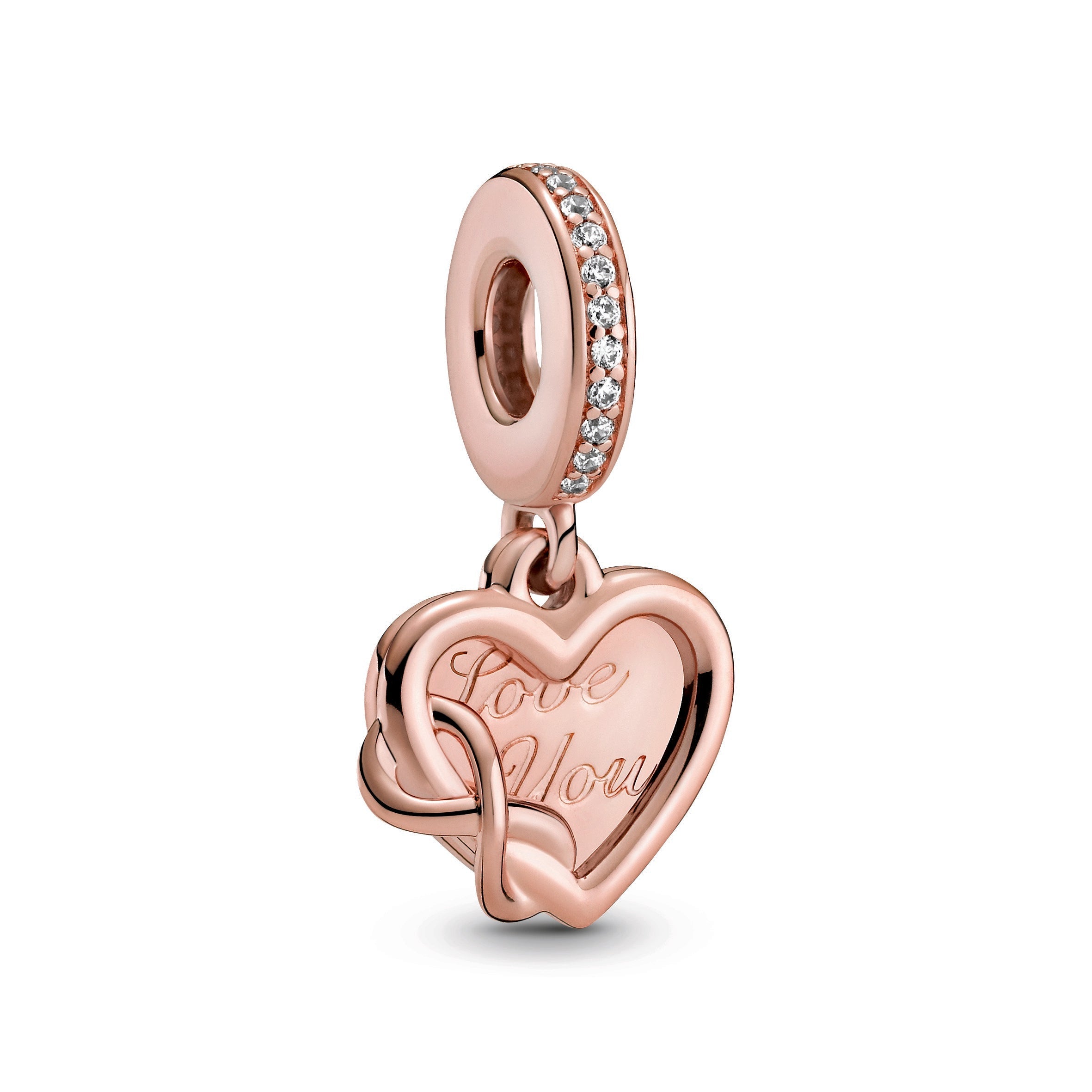 Love You Infinity Heart Dangle Charm