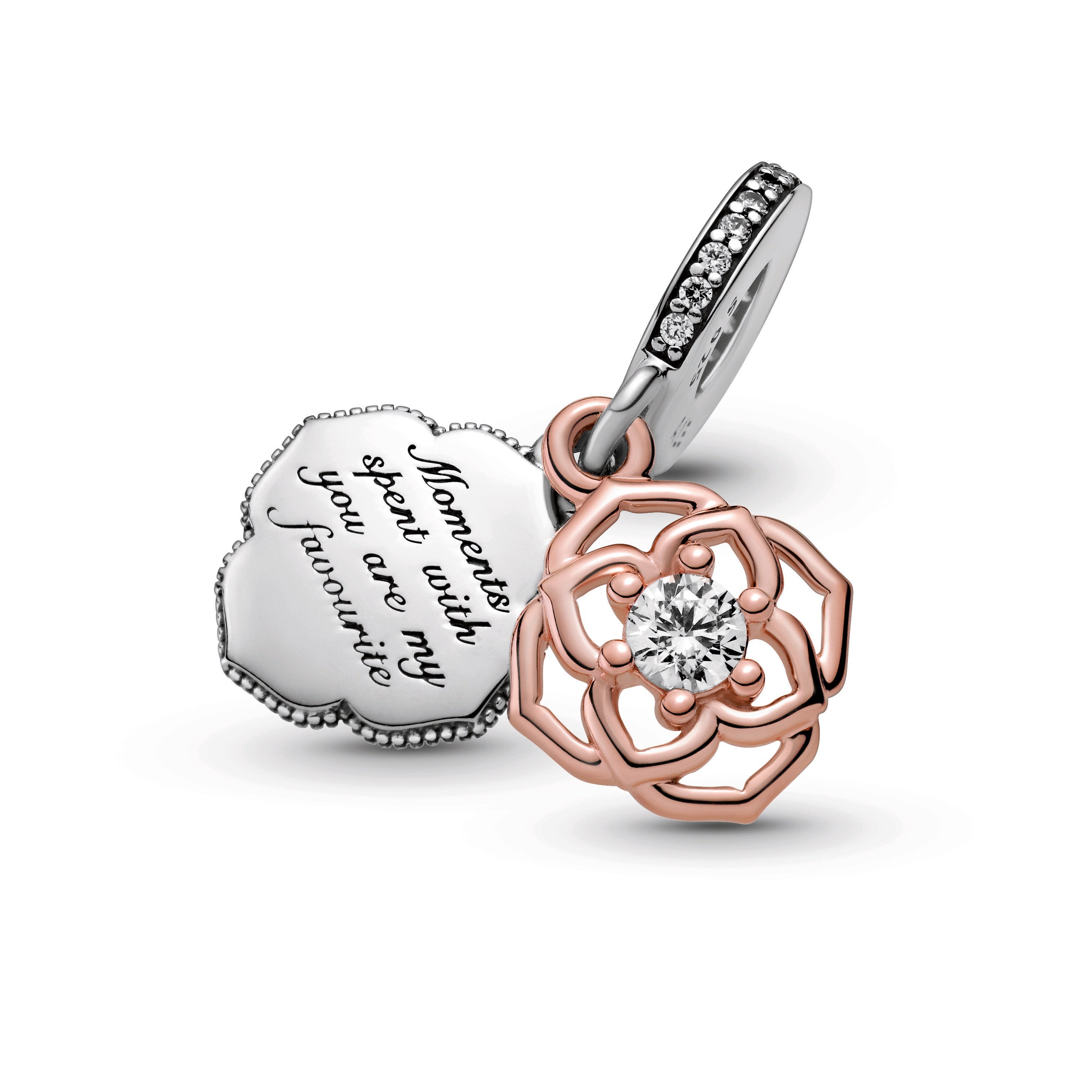 Two-tone Rose Dangle Charm