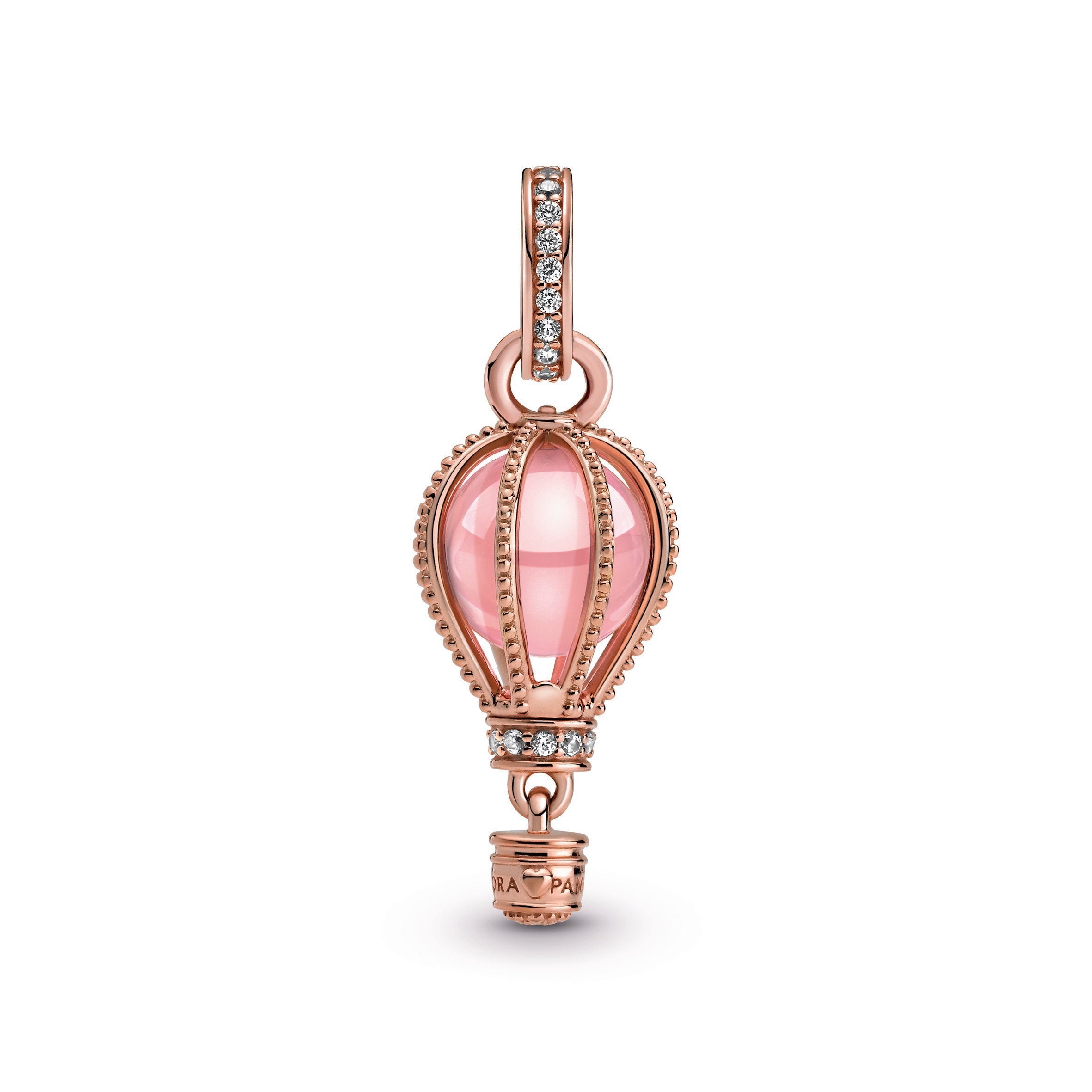 Sparkling Pink Hot Air Balloon Dangle Charm