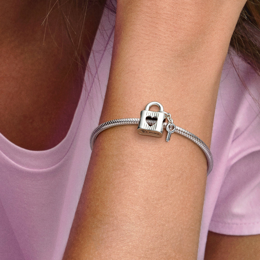 Padlock & Heart Key Charm