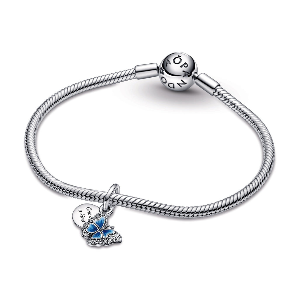 Blue Butterfly & Quote Double Dangle Charm
