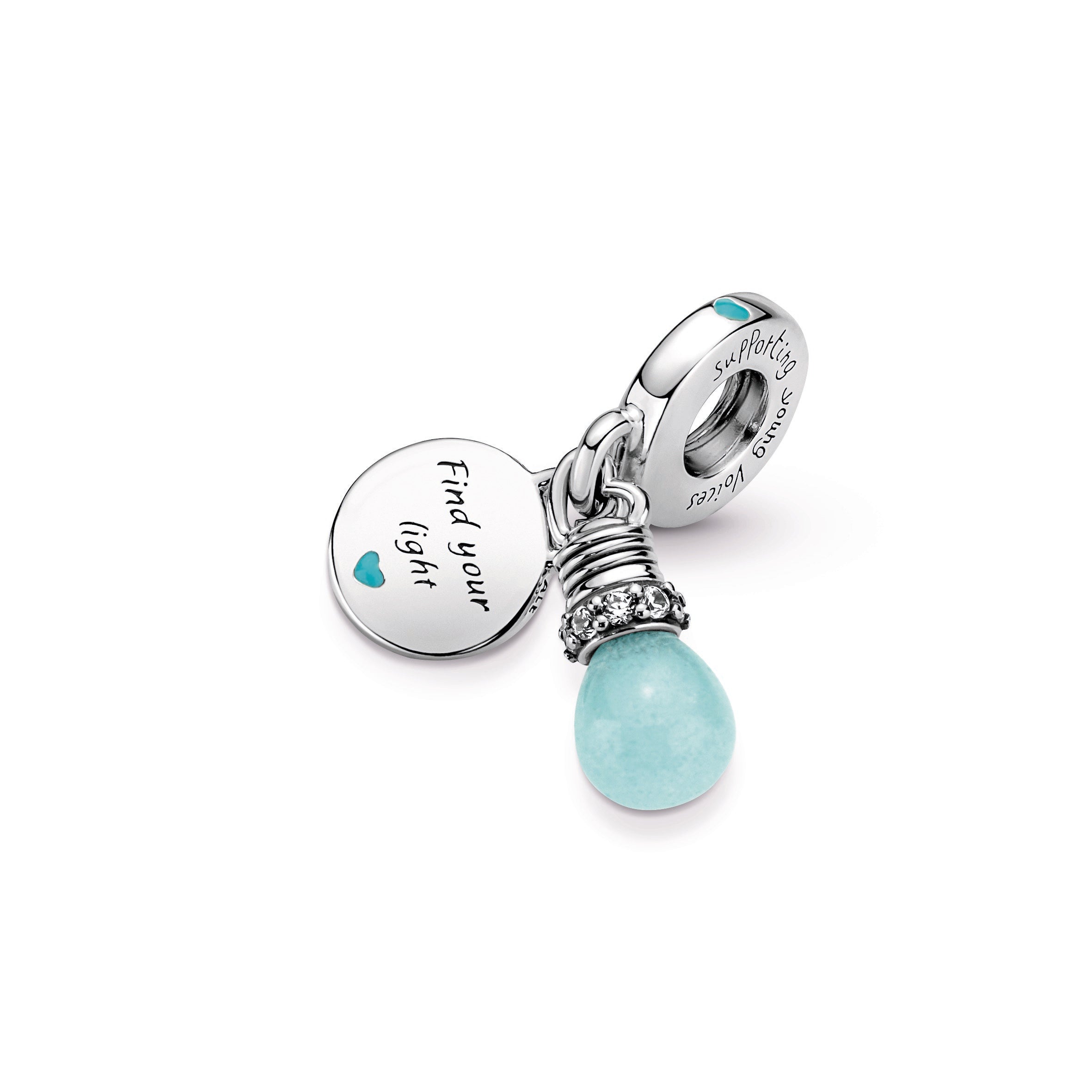 Glow-in-the-dark Lightbulb Double Dangle Charm