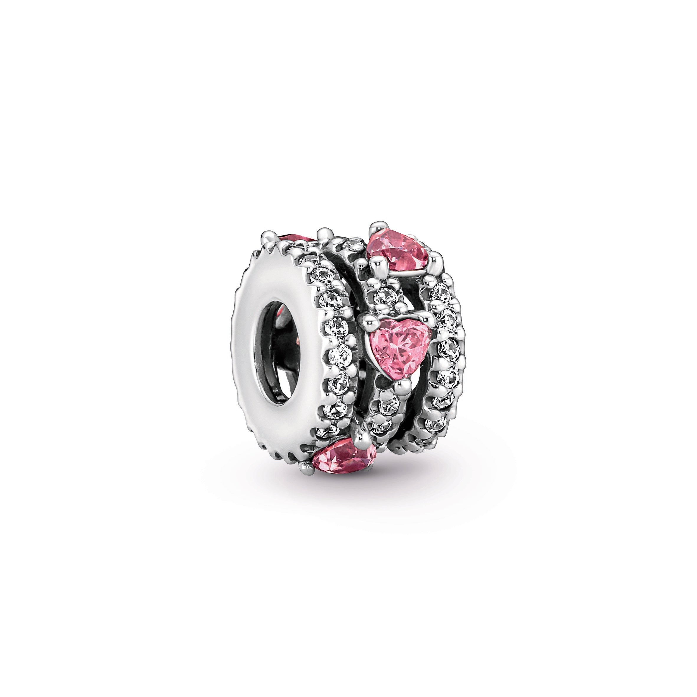 Sparkling Triple Halo Hearts Charm
