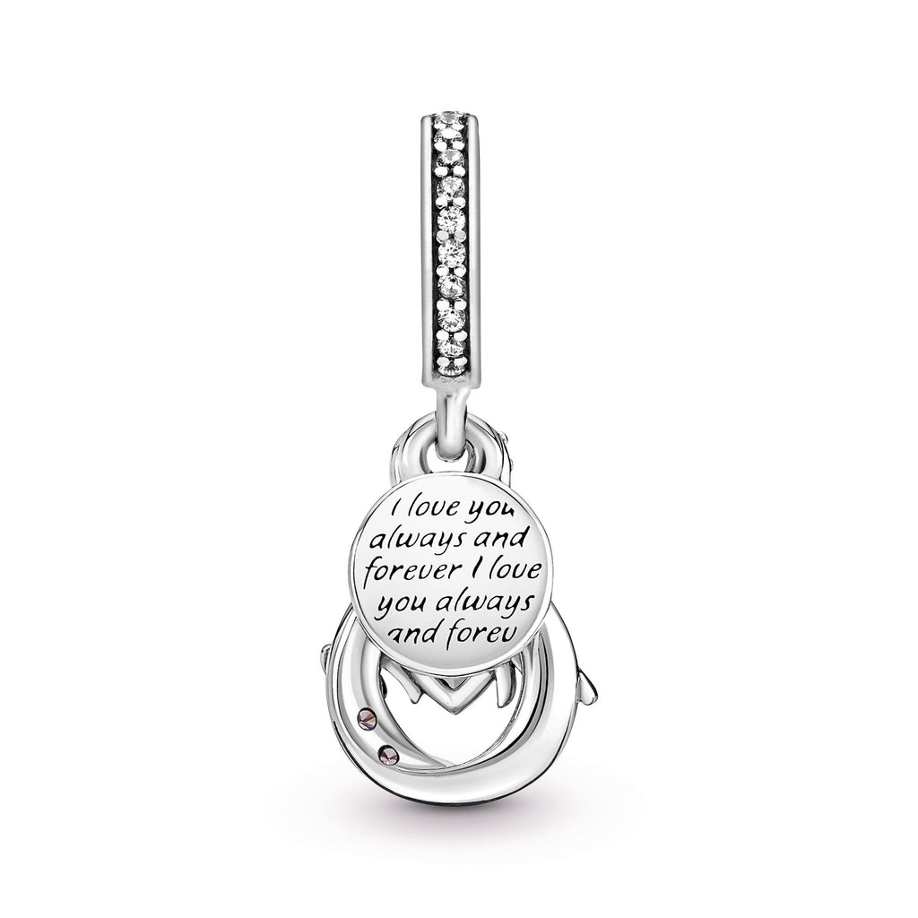 Mum Infinity Pavé Double Dangle Charm